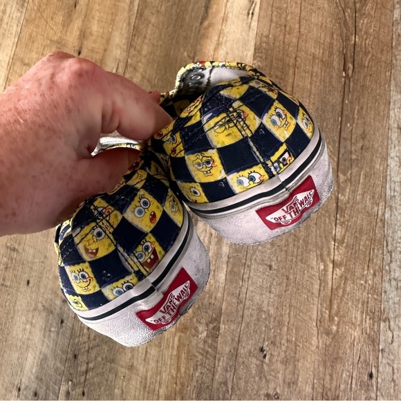 Vans X SpongeBob SquarePants Checkered Blue and Yellow Sneakers - Picture 7 of 10
